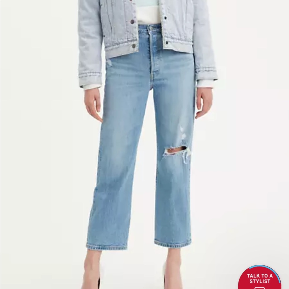 Levi’s straight ribcage jeans in tango fade